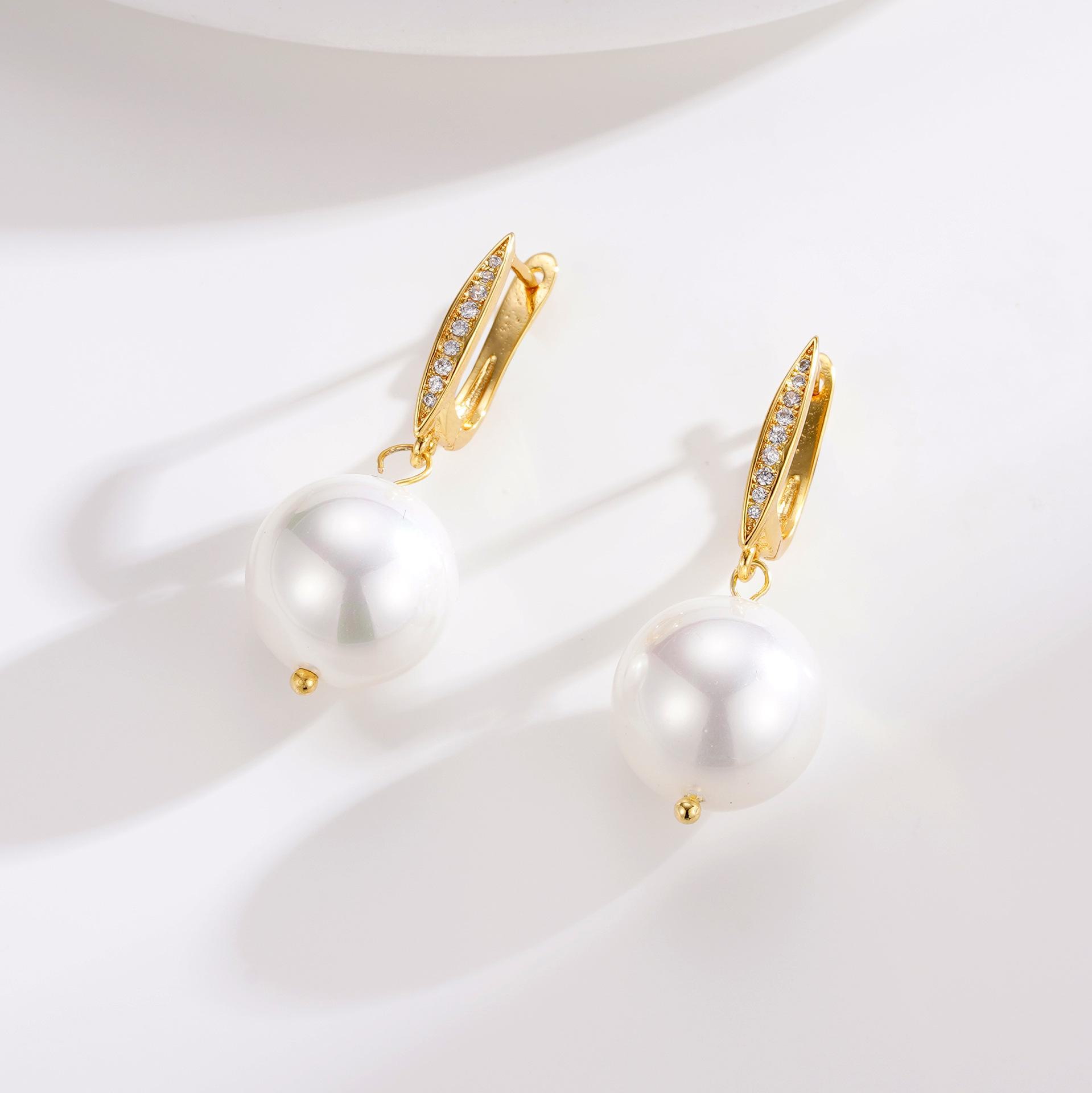 

Elegant Geometric Pearl Earrings with Gold-Silver Plated Needle TE01450