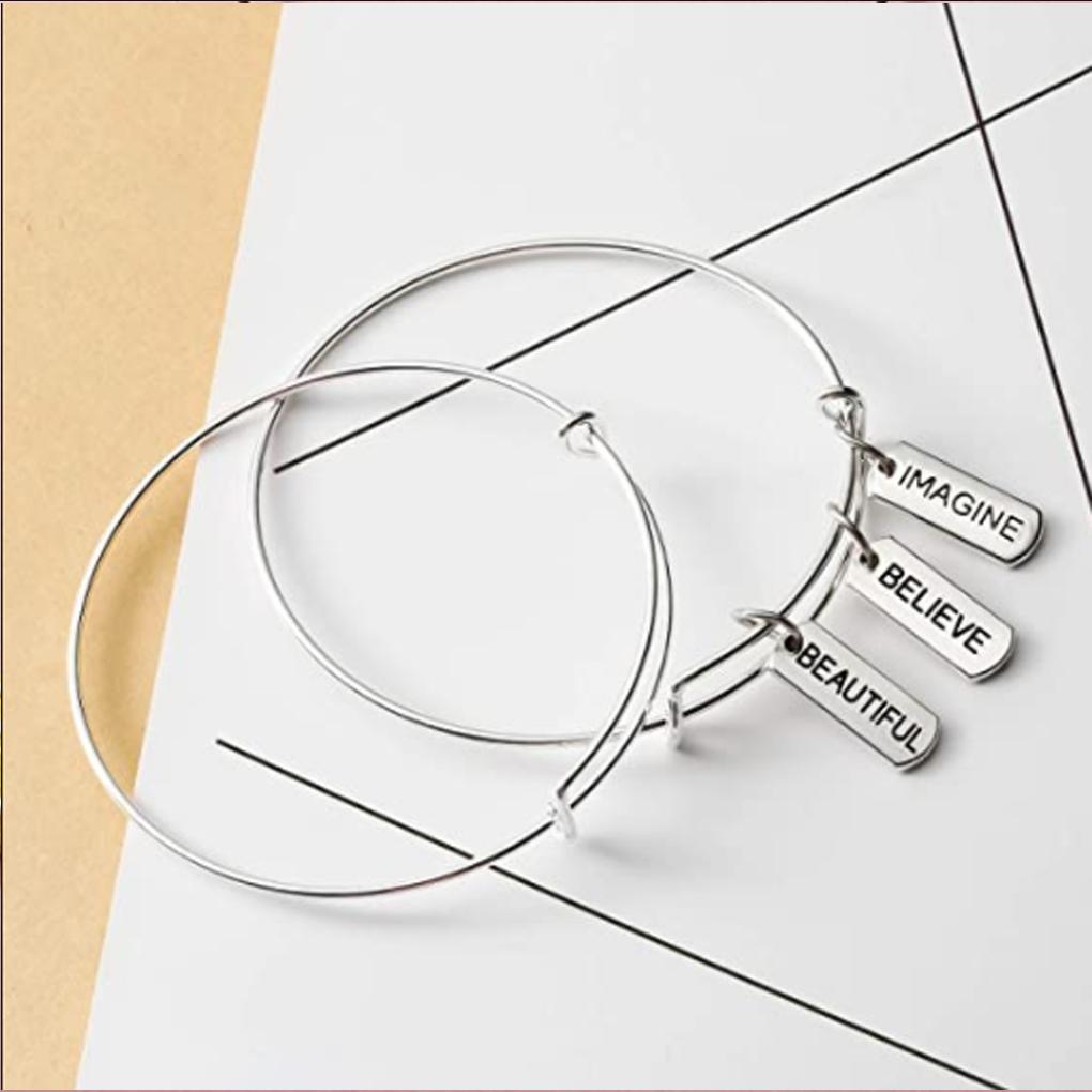 Keychain Charms Exquisite Lettering Craft Accessory Small Necklace Words Inspirational Make Pendant Ornament for Handicrafts