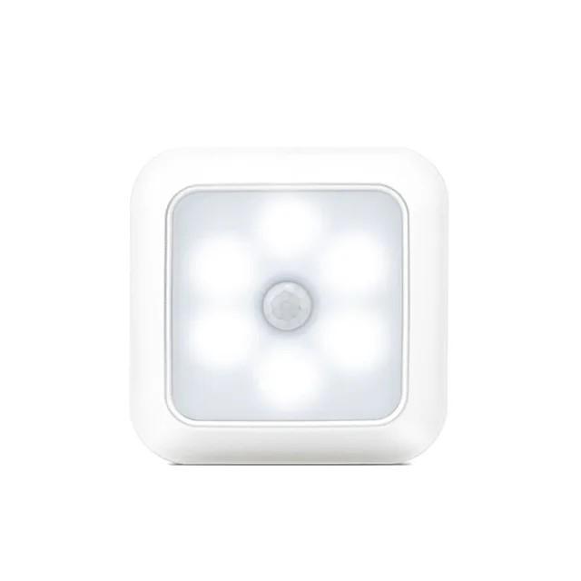 

6 светодиодный светильник под шкаф с датчиком движения PIR, ночник для туалета, гостиной, детской спальни, дома, лестницы, кладовки, ночник 1PCS