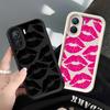 Phone Case For iPhone 15 Pro Max Cases iPhone17 16 11 12 13 14 Pro 7 8 Plus Soft Shockproof Bumper Back Cover Red Sexy Lips Kiss