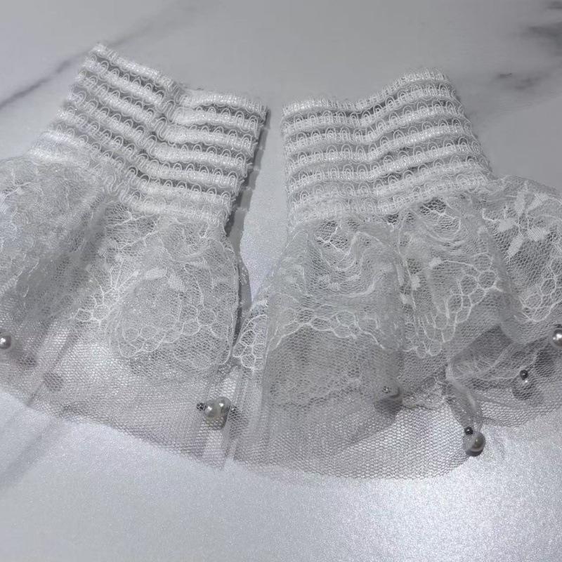 Mâneci decorative din dantelă cu perle pentru femei: Manșete și mâneci false de toamnă/iarnă pentru a acoperi cicatrici/tatuaje