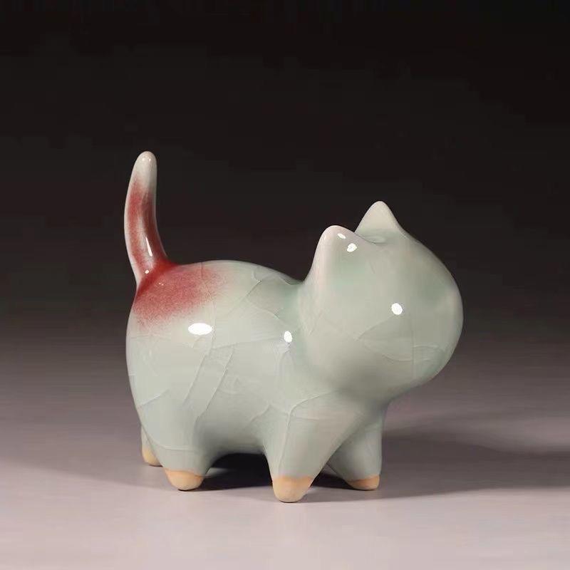 Ceramic Cat Figurines – Cute Small Tea Pets for Car, Home, and Teahouse Decoration