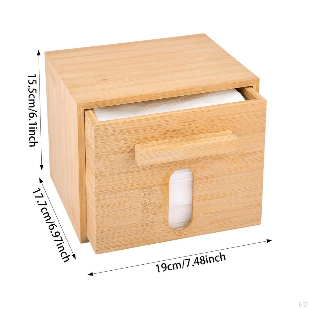 Bamboo Wood Box for Face Towels Storage Container Practical Creative Desk Dry Wipes Elegant