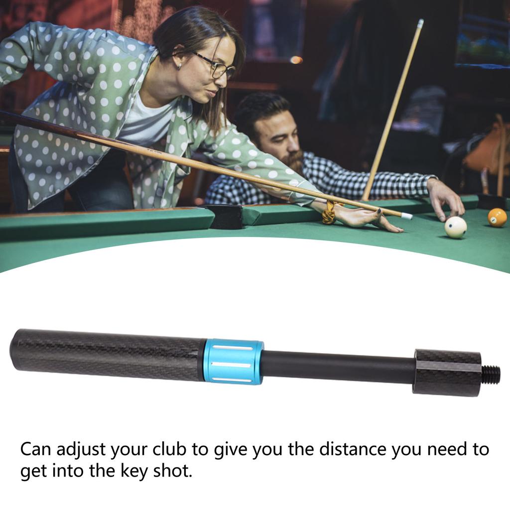 Billiards Pool Cue Extension Carbon Fiber Billiards Stick Telescopic Extension for PERI Black and Blue