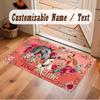 Horse Theme Soft Crystal Velvet Rug Custom Name & Text Print Non Slip Floor Rug for Bedroom Living Room