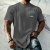 Men's Vintage Texture Print Short Sleeve T Shirt Loose Fit Casual Summer Daily Wear Crew Neck Top
