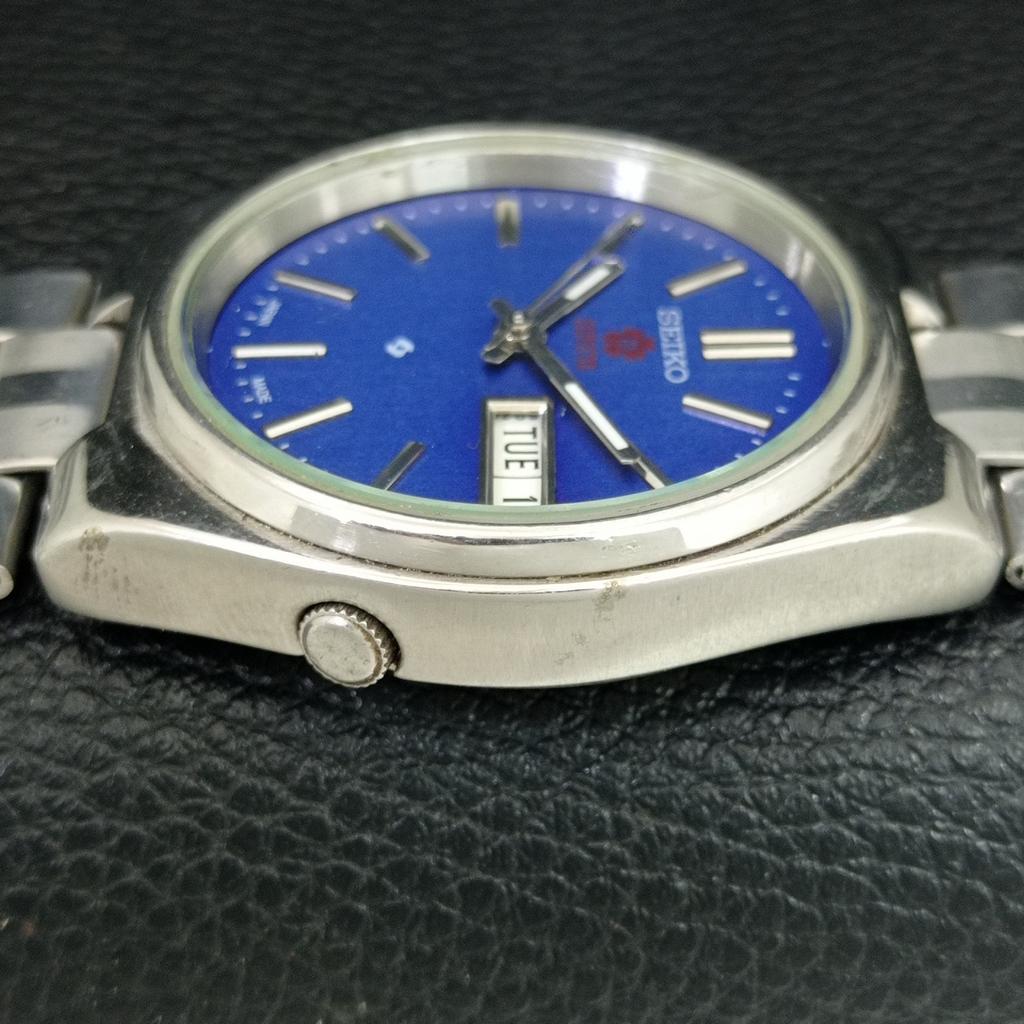 GENUINE VINTAGE SEIKO EXPO 70 AUTOMATIC JAPAN MENS BLUE DIAL WATCH A708782-1