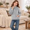 Boys Girls Christmas Sweatshirt, Pattern Long Sleeve Stand Collar Pullover for Fall Winter, Casual Comfortable Top