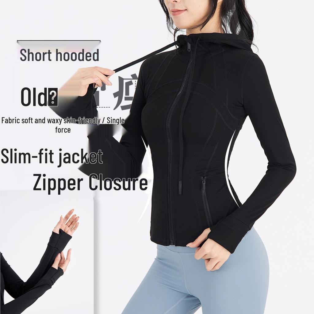 Women's High-Elastic Hooded Yoga Suit: Spring & Autumn Running Top and Professional Sports Jacket