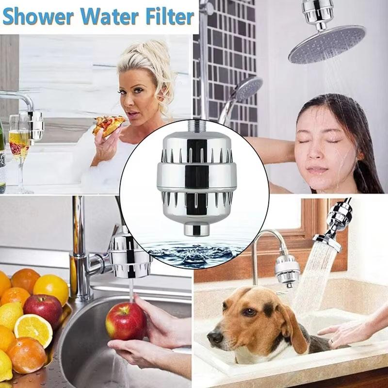 20 Stage Shower Hard Water Purification Filter Showerhead Activated Carbon Water Purifier Chlorine Removal Reduce Dry Itchy Skin