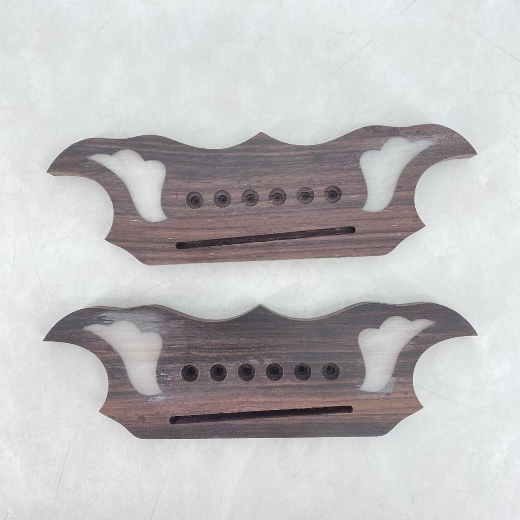 Rosewood Guitar Bridge Decorative Curved with Saddle Slot