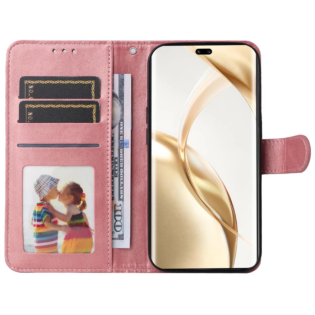 Für Honor 200 Pro 5G Hülle PU Leder Brieftasche Kartenfächer Klapphandyhülle