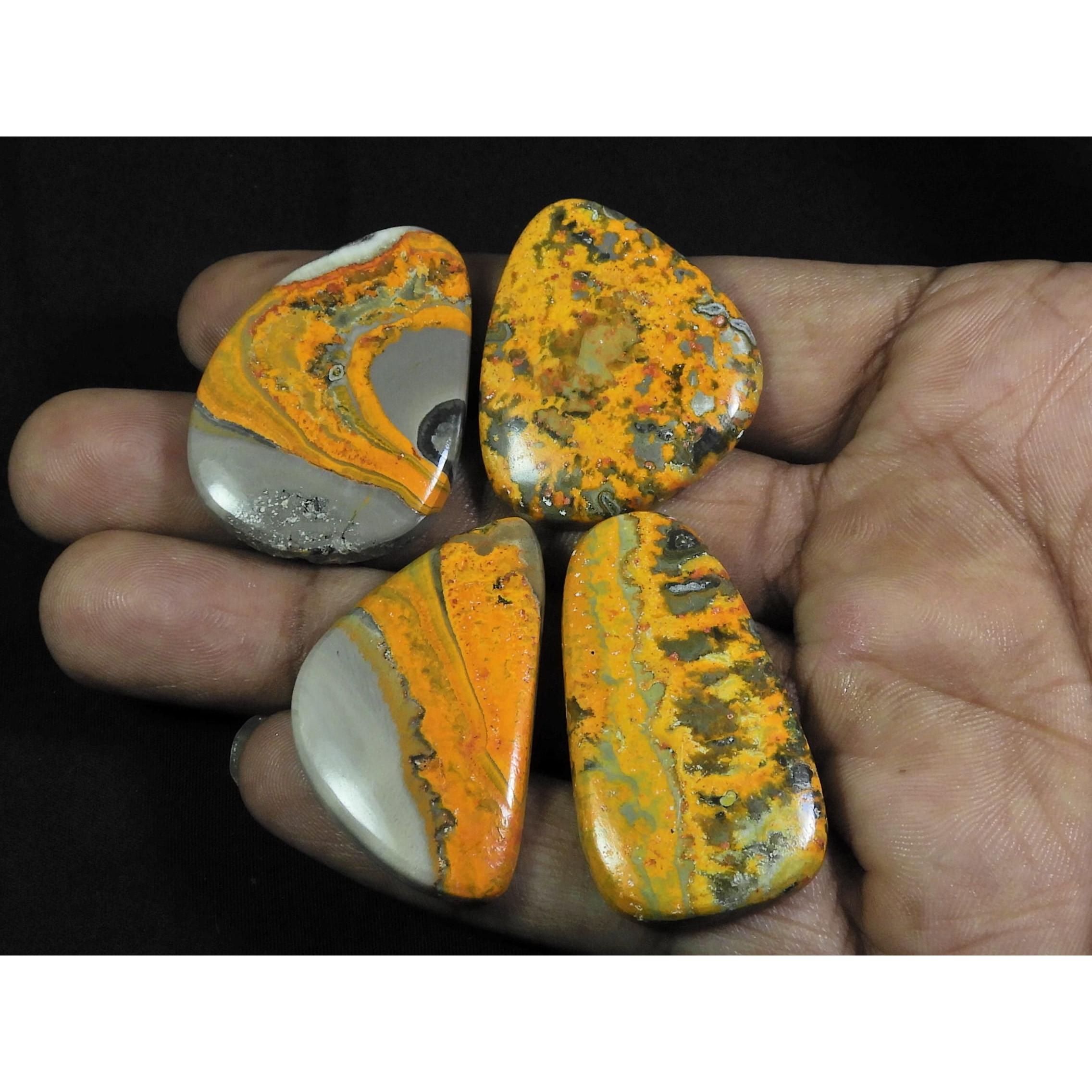 

23X39-23X41ММ Натуральный Яшма Шмель Микс Кабошон Свободный Драгоценный Камень Лот 4 Шт. C-85