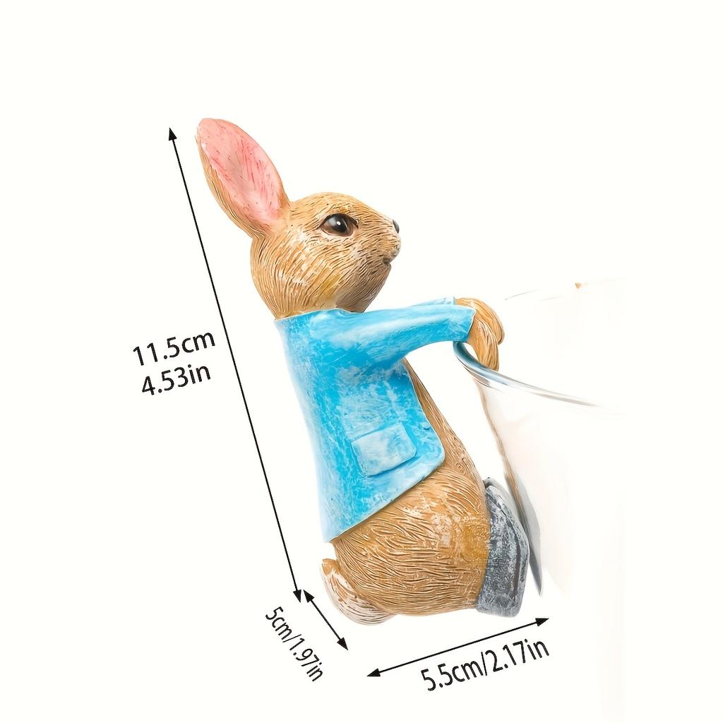1pc Cute Resin Rabbit Statue, Climbing On Flower Pot, Indoor Decoration Statue, Flower Pot Decor, Perfect for Garden, Courtyard