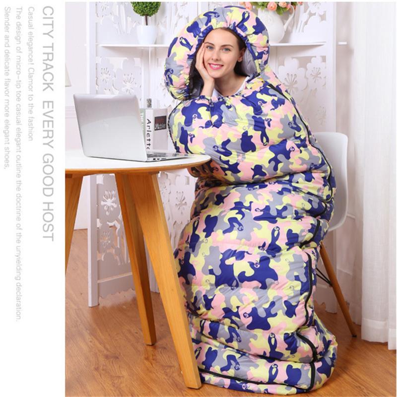 Ultra-light Sleeping  Bag Winter Thickening Warmth Zipper Stitching Double Camping Sleeping Bag