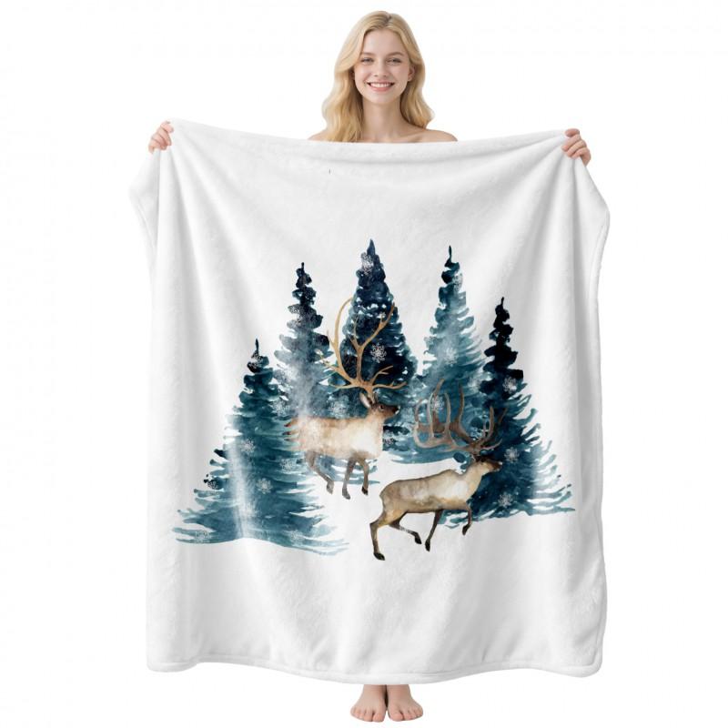Cool Contrast Tiger Print Flannel Blanket Soft Nap Air Conditioner Throw Home