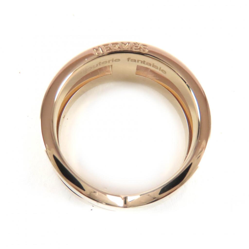 Ausgezeichneter HERMES Schalring Ryuban BIJOUTERIE FANTAISIE H-Motiv gold Damen Gebraucht