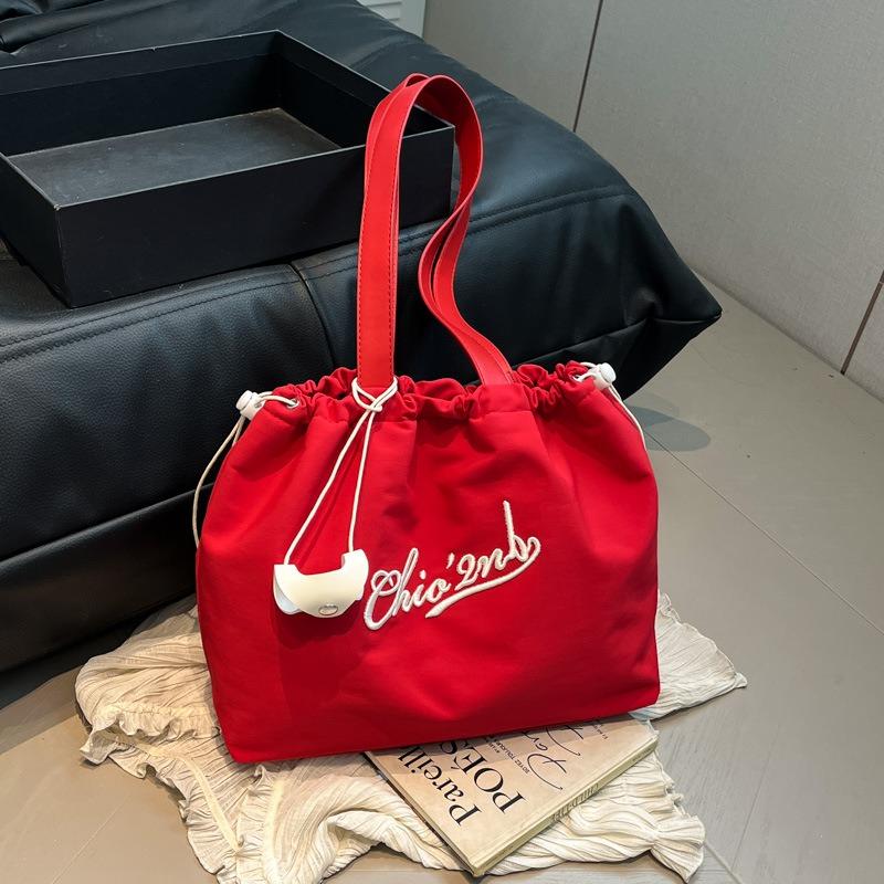 Oxford Cloth Bag Women's Large-capacity New Summer Versatile Drawstring Shoulder Bag Student Class Tote Bag