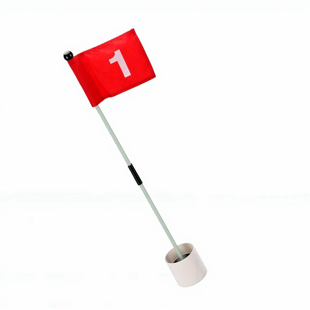 Pin Flag Hole Cup Set Detachable Flagstick 1 Numbered Putting Green Flag and Pole for Driving Range Backyard Yard Red