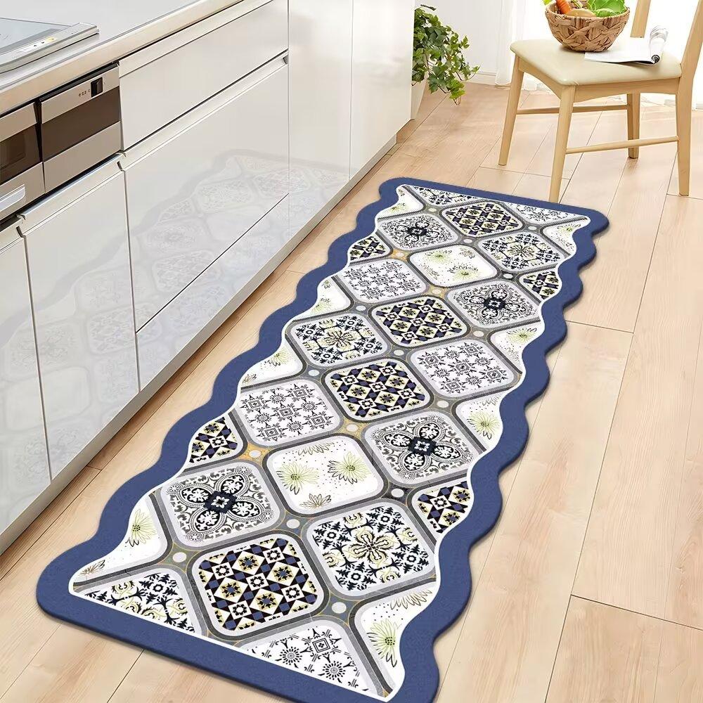 

Коврик для пола на кухне, коврик для ног у входа, длинный коврик для двери, ковер в этническом стиле, бытовой впитывающий коврик 60 * 90cm