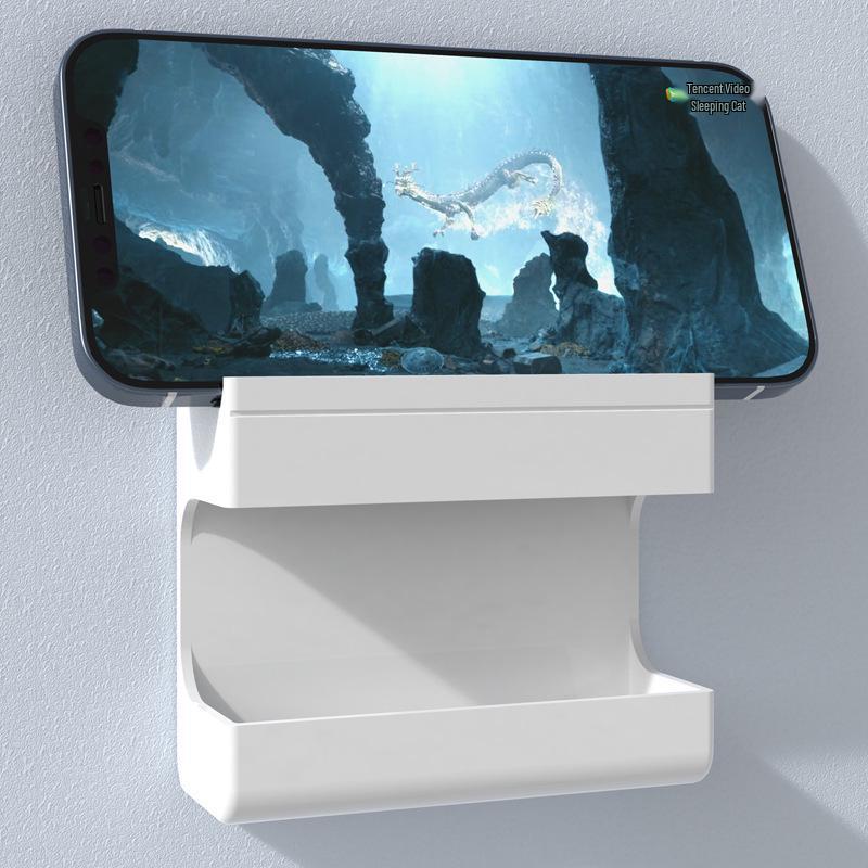 Multi-Functional Adhesive Wall Mount Storage Rack - No-Drill Bedside Organizer
