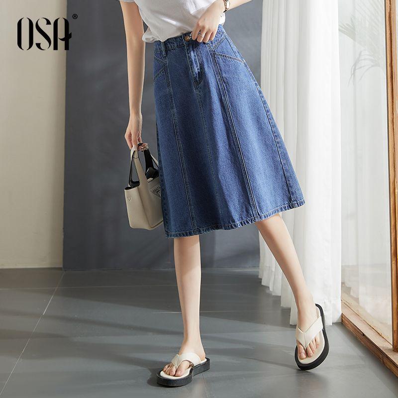 

Юбка джинсовая OSA Blue Summer средней длины, длинная Light denim blue-B L