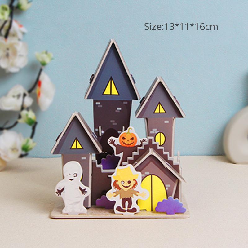 Cartoon Castle Building Model Paper Cardboard 3D Jigsaw Puzzle for Kids Handmade DIY Educational Toys Gifts