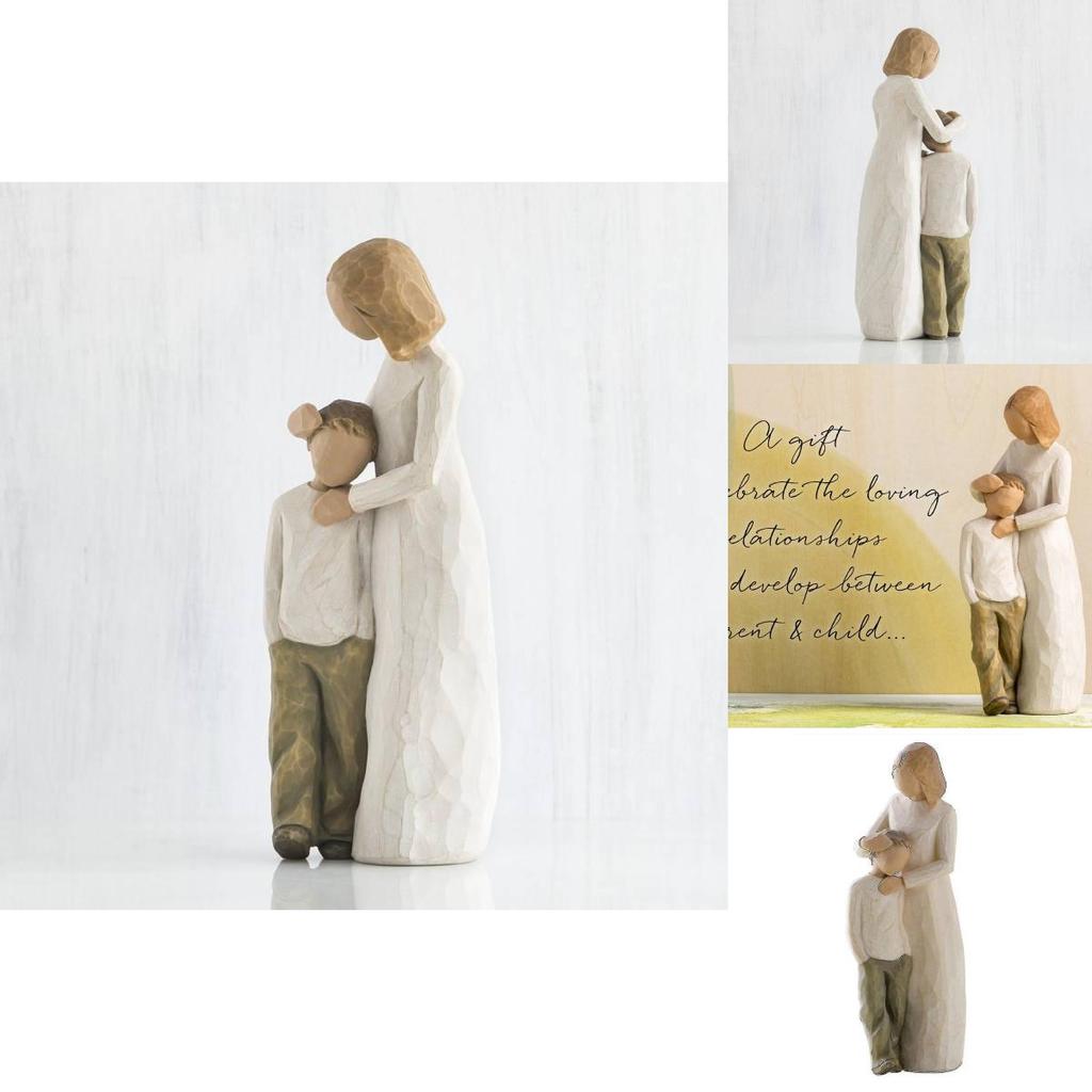 Resin Mother And Son Figurine Gift For Mothers Day And Family Celebration