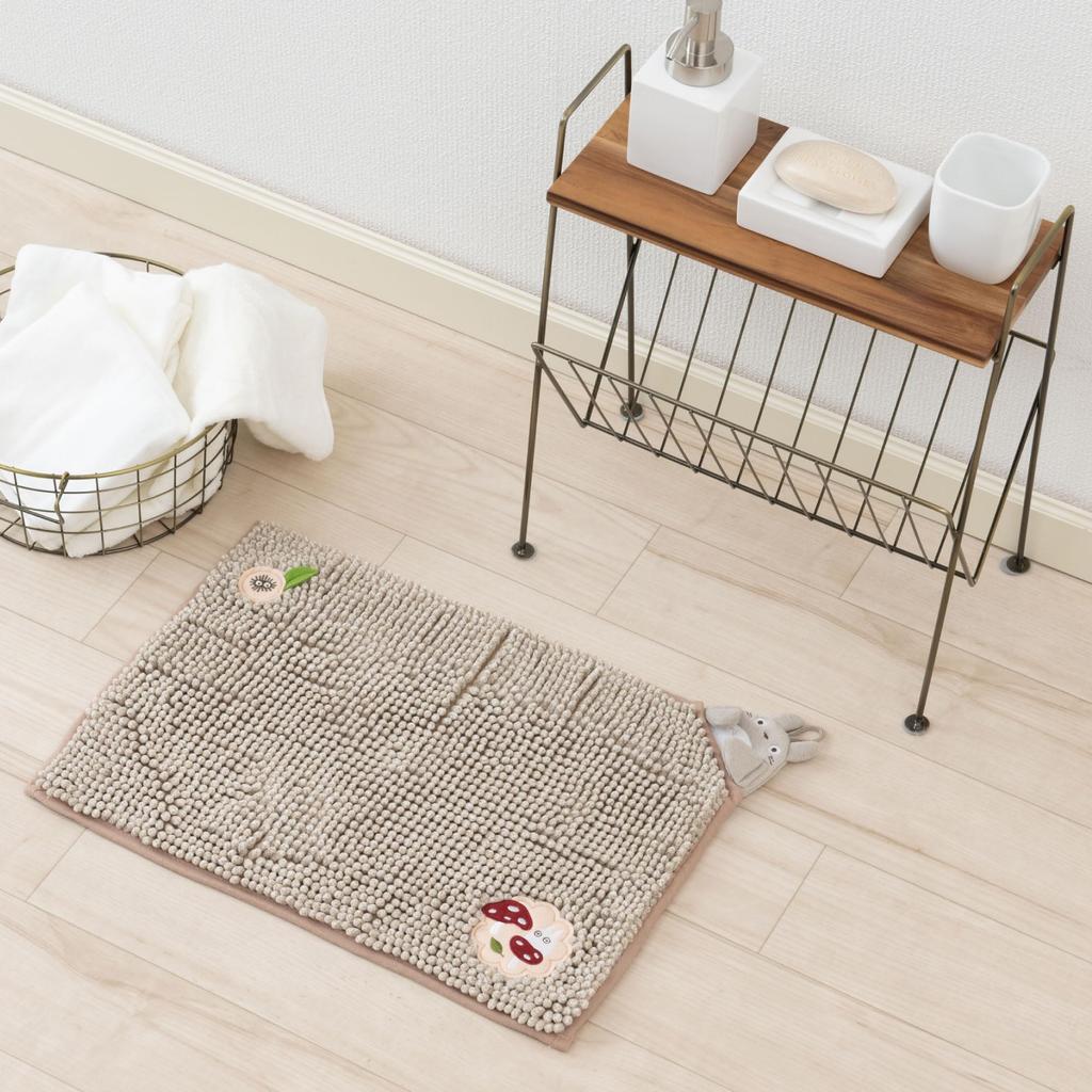 Senko My Neighbor Totoro Fluffy Totoro Bath Mat, Approx. 35 x 50 cm, Beige, Absorbent, Quick-Drying Microfiber, 65608