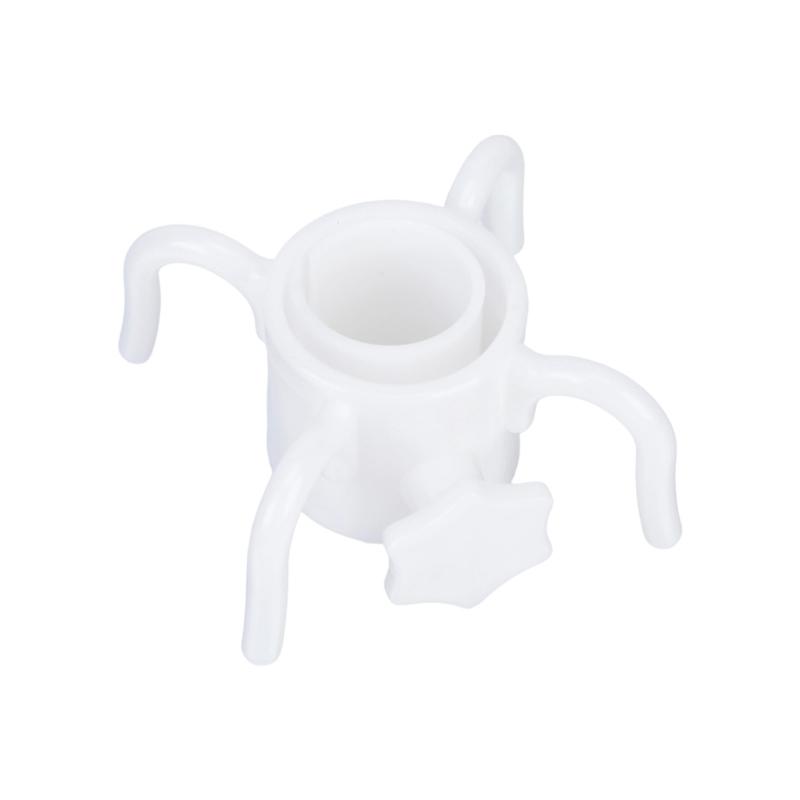 Supporto da Terra in Metallo Staccabile Portabastone con Gancio Bianco Set Manopole Girevoli Quotidiano per Uso all'Ombra in Giardino