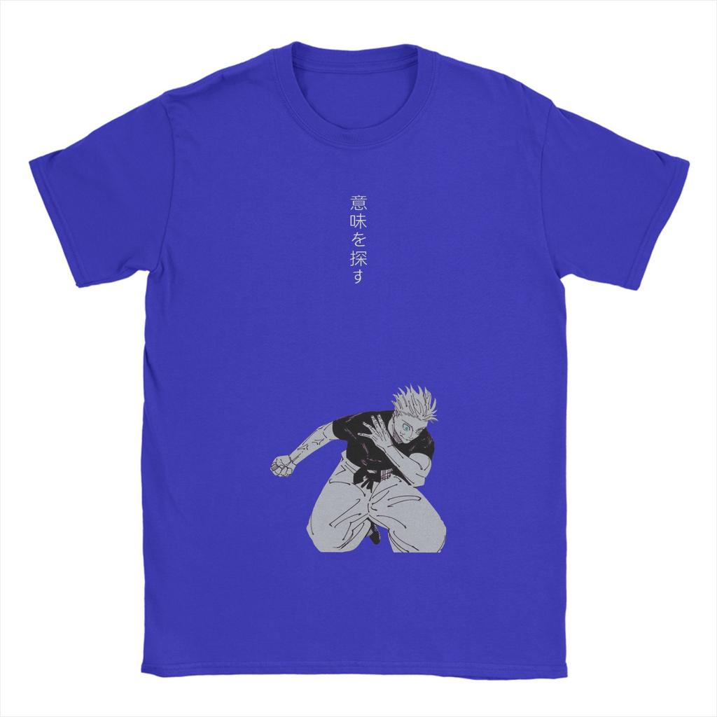 Jujutsu Kaisen Satoru Gojo T Shirts for Men 100% Cotton Vintage T-Shirt Round Neck  Tee Shirt Short Sleeve Clothes Gift Idea