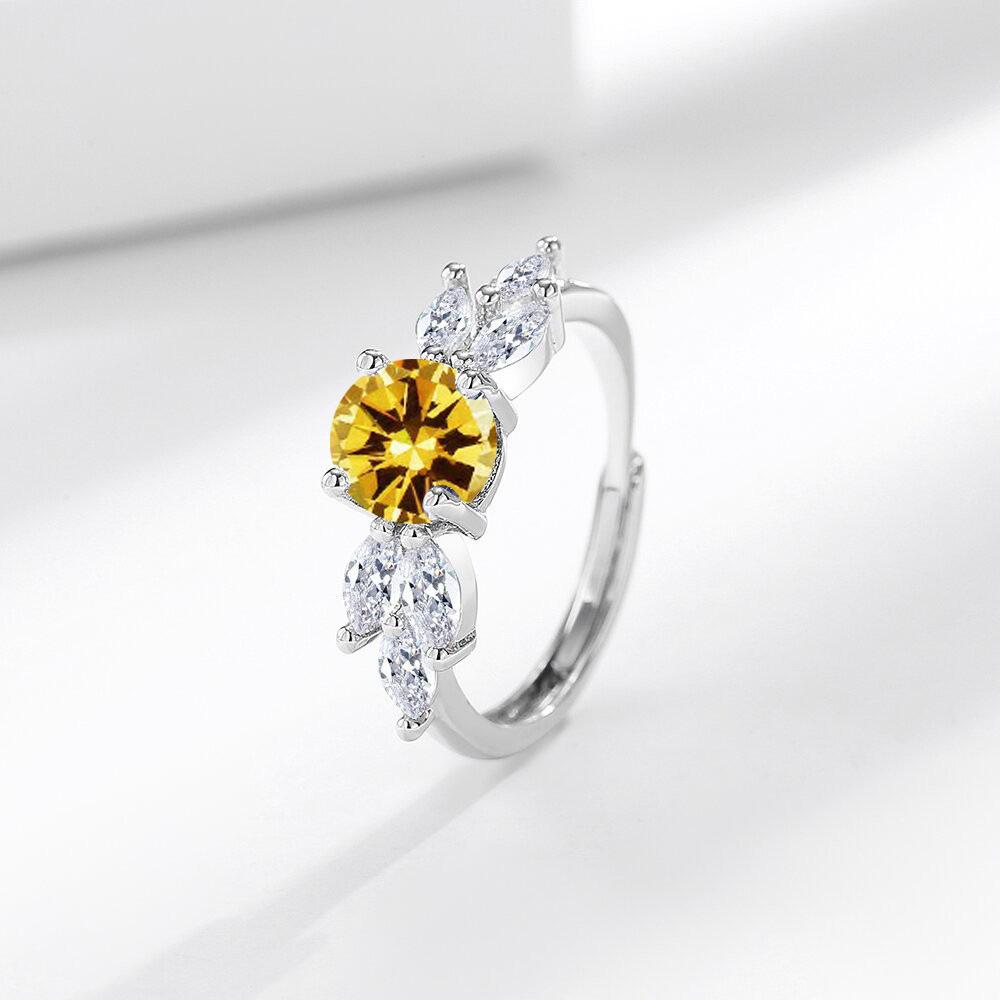 2026 Trendy Zircon Ring Women's High Sense Niche Temperament Open Index Finger Ring Light Luxury Retro Jewelry