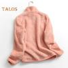 Women Winter Coat Thick Stand Collar Double-sided Fleece Neck Protection Zipper Closure Solid Color Long Sleeves Heat Retention Outdoor Jacket
