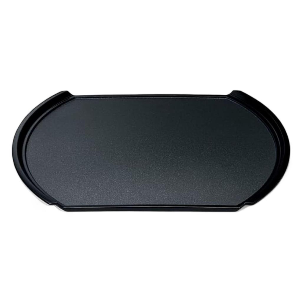 Oval Flight Tray Black ABS Made in Japan J-kitchens (43cm, Pearl, Non-Slip, Lacquerware, Resin)