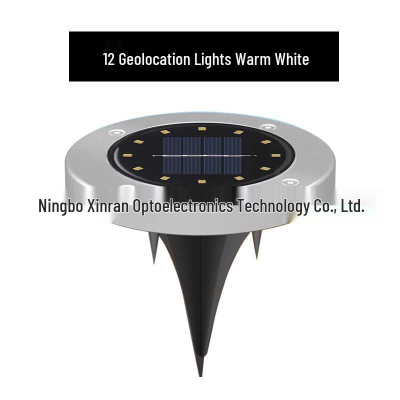Solar Edelstahl 8-LED Bodeneinbauleuchte für Rasen- & Hofdekoration