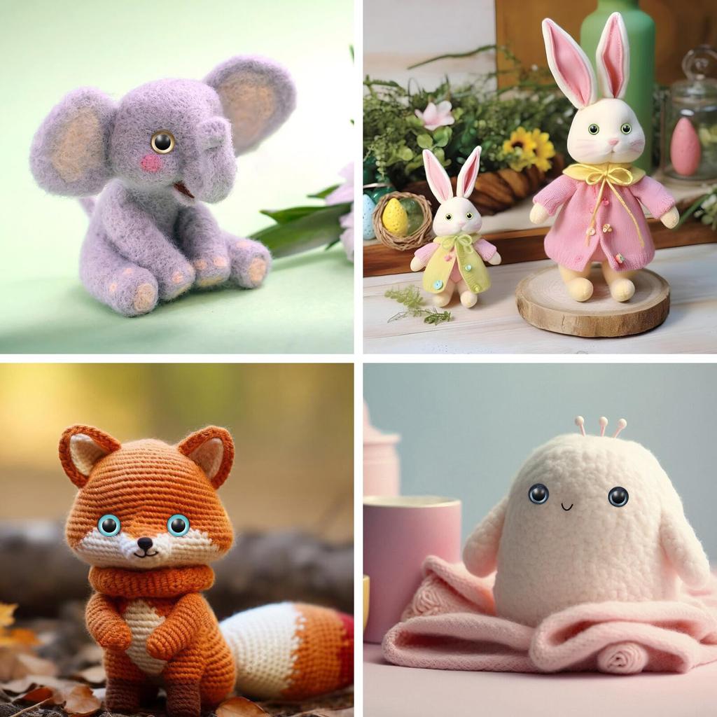 LOLIPPYY 40pcs Illusionary Cat for Plush Durable Easy Multiple Color Variations Eyes, Crafts, Crochet, Amigurumi, Dolls, Material, Installation,