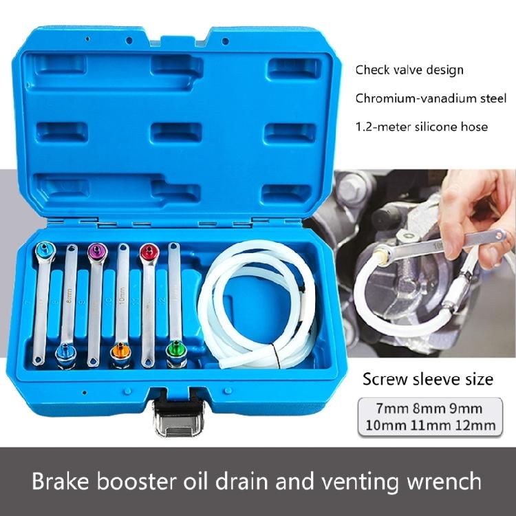 Strong Brake Bleeding Tool Set 7 12mm With Sandblasted Metal Wrenches And Organized Storage Case