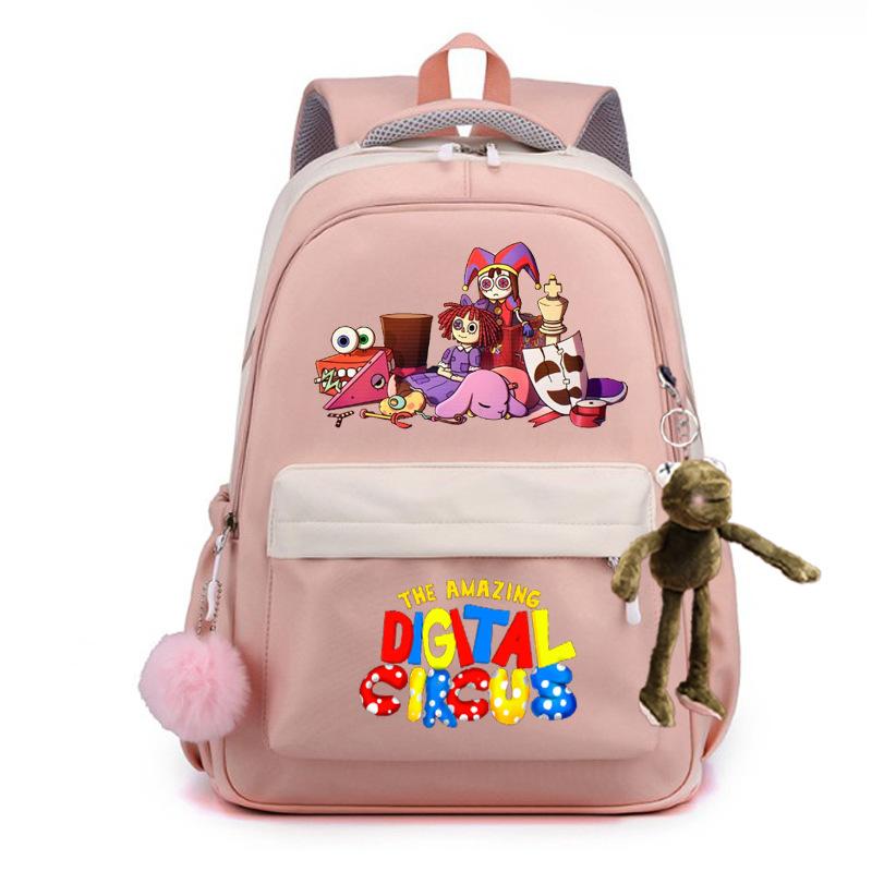 3-delige Schoolrugzakset voor Studenten Grote Capaciteit Oxford Stof Schooltas met Schouderband en Etui beige
