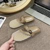 French flat-bottomed bag head half slippers women's summer wear 2025 new one-pedal with skirt single shoes fishing net cool slippers