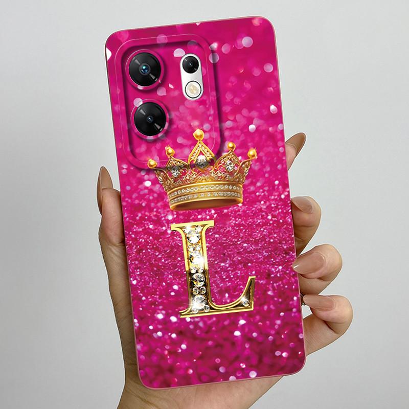 Case for infinix Zero 30 4G 5G Case X6731 Crown Letters Soft Silicone Shockproof Cover For Infinix Zero30 4g Cases X6731B Funda