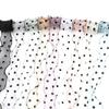 4cm Width Organza Ribbon Solid Color Silver Edge Satin Ribbon Polyester Material Polka Dots Tulle Ribbon Christmas Packaging