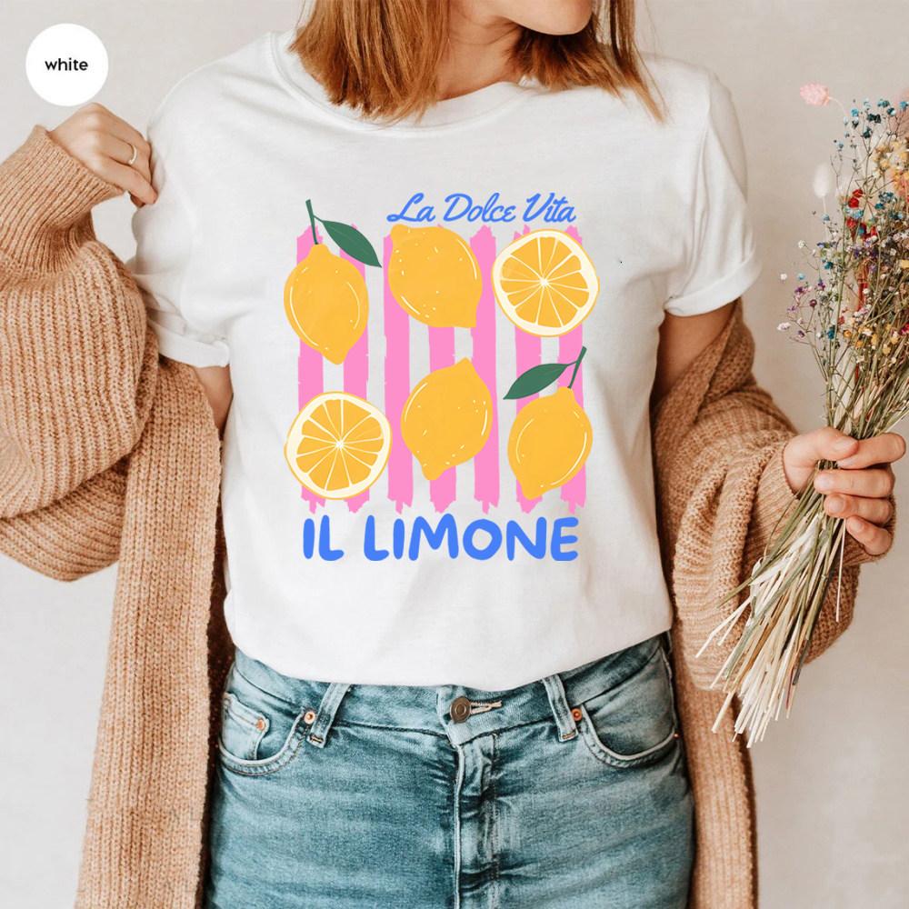 Limoncello La Dolce Vita T-Shirt Unisex Vintage Ästhetik Streetwear Italienischer Sommer Kurzarm Alltags Lässiges Oberteil