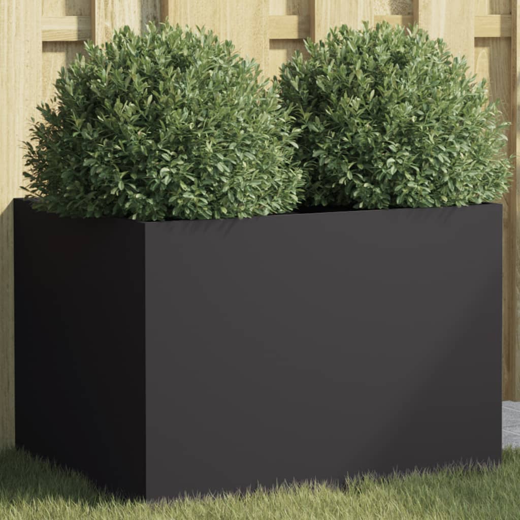 Plant Pot Black 62x47x46 cm Steel