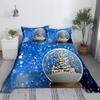 Christmas Snowman Bed Sheet Set Santa Claus 3D Carton Polyester Bed Flat Sheet With Pillowcase Kids Bedding 2/3pcs Modern Design