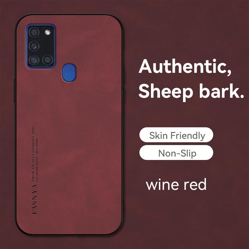 Pentru Samsung A21S Husă Cadru Moale Rezistent la Șocuri Textură Piele Husă Telefon Pentru Samsung Galaxy A21S A 21S A21 S Silicon Capac Spate