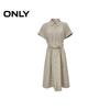 ONLY 2025 Spring Solid Lapel Short Sleeve A-Line Midi Dress