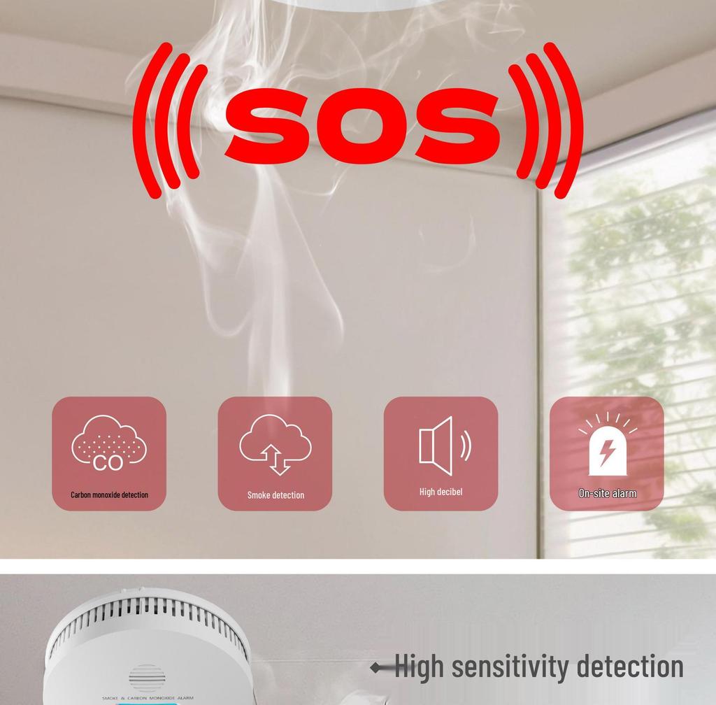 High Sensitivity 2-in-1 Carbon Monoxide Alarm and Detector