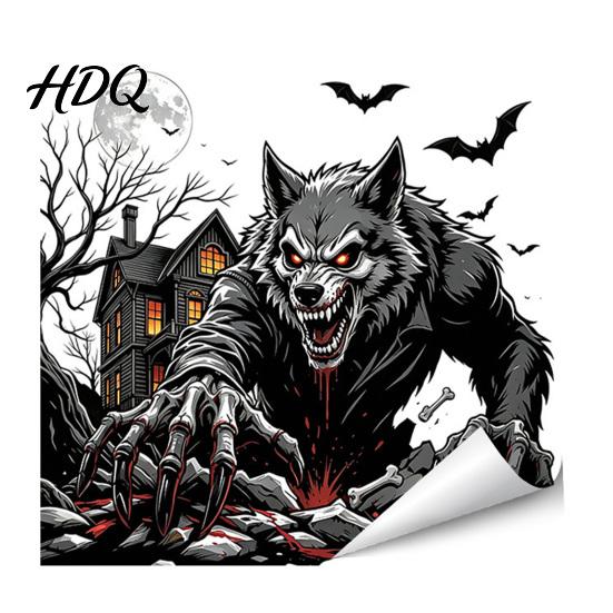 Themed Party Supplies Halloween Spooky Bat Static Window Clings Ghost House Glass Stickers Adhesive-Free Easy Peel Graphics Waterproof Decals