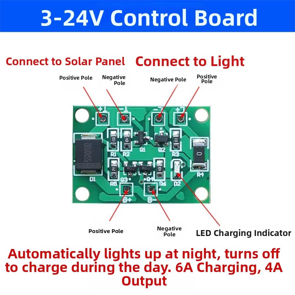 3-24V 4-10A Solar Control Circuit Board Automatic LED Lamp Control Switch Street