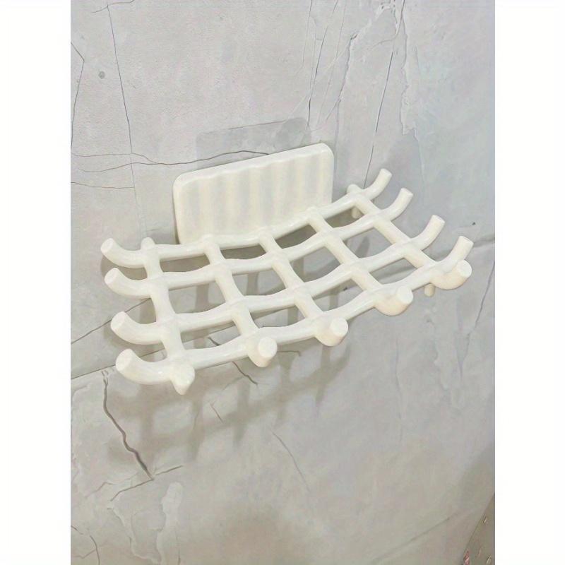 1PC Wall Mounted Soap Dish Rack, Wall Mounted Drain Storage Rack Household Perforation-Free Bathroom High-Grade Toilet Soap, Soap Hook